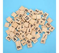 Pssopp 200 Pièces de Carreaux de Chiffres en Bois, Jeu éducatif pour Enfants pour l'apprentissage des Chiffres, des Arts et de l'artisanat, des Projets de Bricolage et de 'orthographe (mixage