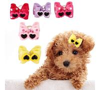 Pssopp 25pcs Chien Cheveux arcs avec des Bandes élastiques pour Animaux de Compagnie Cheveux Multicolores Bowknot Bow toilettage Accessoires de Cheveux pour Chats Petits et Moyens Chiens