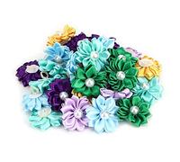 Pssopp 30 Pièces Barrettes à Cheveux Multicolores en Forme de Marguerite pour Animaux de Compagnie, Nœuds Élégants en Tissu Polyester avec Élastiques pour Chats et Petits Chiens