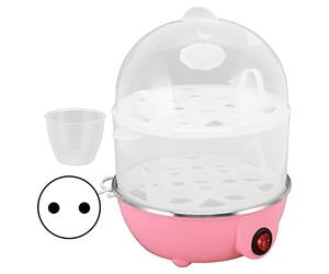 Pssopp 350W 2 Couches 14 Oeufs Capacité Cuiseur à Oeufs Électrique Rapide Oeuf Cuiseur Arrêt Automatique, Oeuf Cuiseur pour Oeufs Durs Cuiseurs à OeufsAppareils Spécialisés (Double Couche Rose)