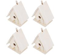 Pssopp 4 PCS Bird House, Mangeoire à Oiseaux à Texture Douce Suspendue Birdhouse Confortable. Fabriqué en Bois Platane, Forme Unique. Adapté aux Oiseaux pour Se Reposer, Vivre, avec la Suspension