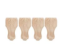 Pssopp 4 pièces Meubles en Bois Jambes Sculpture Meubles Solides Pieds de Remplacement canapé Placard Table Basse Pied Maison d'hôtes Accessoires pour hôtel(12 * 6 cm)