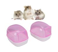 Pssopp 5 Pièces Boîte de Bain de Poussière de Chinchilla, Récipient de Bain de Sable de Toilette en Plastique PP pour Petits Animaux de Compagnie Accessoire de Cage de Toilettage de