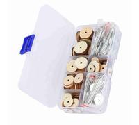 Pssopp 50 Joints de Poupée Set Pin Cotter, Joix de Squelette en Bois Boulon Mobile d'engage pour les Fournitures en Peluche, Est Livrée avec une Boîte de Rangement, Idéale pour les Poupées,