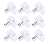 Pssopp 50 Pièces Chevilles de Support d'étagère Broches de Support d'étagère 'armoire Transparentes 5 Mm ABS et Alliage de Zinc pour étagères, Armoires et Vitrines Installation Facile Stable