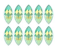 Pssopp 500 pièces Brillant AB Strass Dos Plat Oeil de Cheval Cristal Strass Vert Clair Strass Pierres précieuses décorations pour Accessoires de Bricolage 7 x 15 mm