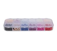 Pssopp 650 Pièces de Fausses Perles de Forme Ronde, sans Trou, Perles Artificielles ABS pour Bijoux, Accessoires Artisanaux de Bricolage avec un Design Brillant à la Mode (Boîte de 3 (600 pièces))