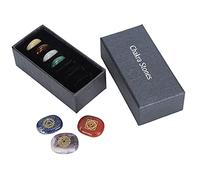 Pssopp 7 Pierres de Cristal de Chakra, Pierres Précieuses de Guérison Reiki, les Caractéristiques énergétiques Peuvent Varier, Emballage Exquis pour la Méditation avec étui pour la
