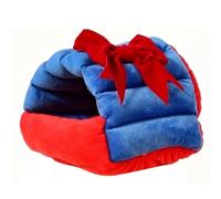 Pssopp Abri en Polaire pour Petit Animal, Cachette Douce 20x19x15 Cm, for Repos et Confort (Arc Rouge)