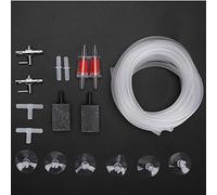 Pssopp Accessoires de Pompe à Air D'Aquarium Séparateur de Valve d'air à 3 Voies avec Contrôle de Débit Réglable et Ventouses pour Tube de Ligne Aérienne de 4 Mm Tube D'oxygène pour (Fixer Le Repas