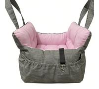 Pssopp Accessoires de Voyage pour Chien Siège d'appoint Souple Lavable pour Animaux de Compagnie avec Poches de Rangement et Laisse pour Petits Chiens Chat jusqu'à 25 LBS Siège de sécurité pour