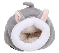 Pssopp Accessoires pour Animaux de Compagnie Écureuil Nid de Couchage Hiver Chaud Sac de Couchage Mini Coton Mignon hérisson Petit Animal Maison Cage Jouet Gris