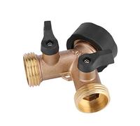 Pssopp Adaptateur de Robinet d'eau en Laiton, Connecteur de Tuyau Durable en Forme de Y avec Vannes Indépendantes pour l'irrigation du Jardin et Le Lavage de la Maison (Fil européen)