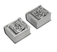 Pssopp Adorable Design First Tooth et Boucle de Boîtes de Coupe en Zinc dans des Souvenirs Préparés en Alliage en Velours Doux, 2 X Box de Souvenir