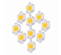 Pssopp Ampoules LED COB 10W, 10 Pièces, Blanc Chaud, Blanc Froid, Support en Aluminium de Remplacement pour Projecteur Domestique (chaud)