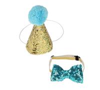 Pssopp Animal de Compagnie pour Chiens Chiens Mignons pour Fêtes pour Les Fêtes d'anniversaire Domestiques, Bande Facile et Fermée, Idéale pour des Jours de Jeu et D'événements (Blue)