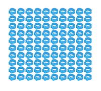 Pssopp Anneaux de Jambe d'identification de Pigeons, Bandes de Pied en Plastique pour Le Marquage des Pigeons, Diamètre de 8mm, Faciles à Installer et à Nettoyer, 100 Pièces (Bleu Clair)