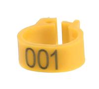 Pssopp Anneaux de Jambe d'oiseau Multicolores en Plastique Set de 8 mm pour volaille et Pigeons Bandes numérotées durables Idéal pour l'identification avicole Jaune Vif résistant