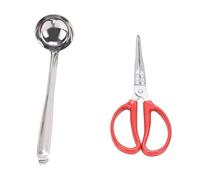 Pssopp Autre Ensemble de Cuillères de Cheminée et de Chauffage, Ensemble d'outils de Pelle à Carburant et de Pinces de Cheminée en Métal en Fonte pour la Manipulation des Granulés à la Maison