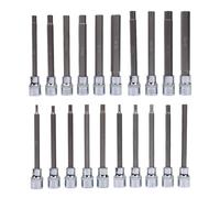 Pssopp Autres Outils de Jardin Drive Extra Long Hex Bit Métrique 3 à 12 Mm Outil Mécanique avec étui de Rangement pour la Réparation de Machines Jeu de Douilles 20 Pièces, Jeu de Douilles