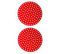 Pssopp Autres Outils et Accessoires de Cuisson Doublures de Friteuse à Air, Tolérantes à la Chaleur 230 ° C 2 Pièces 9,06 Pouces Doublures de Friteuse à Air en Silicone en Silicone (rouge)