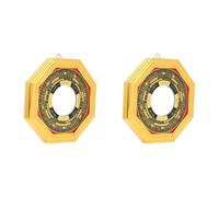 Pssopp Bagua Miroir, 2 Pièces Traditionnel Chinois Feng Shui Miroir Convexe Concave Miroir Exorcisme Amulette Miroir Magique Protection Chanceux Artisanat Art Taoïsme