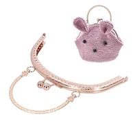 Pssopp Baiser Fermoir Serrure Sac à Main Cadre rétro Demi Perle Ronde en Relief pièce Sac Kiss Fermoir en métal Sac à Main Cadre Artisanat pour Sac Couture Artisanat Tailleur égout(Or Rose)