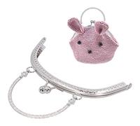 Pssopp Baiser Fermoir Serrure Sac à Main Cadre rétro Demi Perle Ronde en Relief pièce Sac Kiss Fermoir en métal Sac à Main Cadre Artisanat pour Sac Couture Artisanat Tailleur égout(Argent)