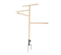 Pssopp Barres de Perchoir de Poulet Support de Perchoir de Poulet en Bois avec Piquet en Fer à Plusieurs Niveaux pour Poussins Poules Perroquets Support de Jeu de Repos d'activité Spacieux pour