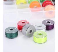 Pssopp Bobine Transparente de 36 Couleurs avec Jeu de Fils, Kit D'accessoires pour Machine à Coudre avec Aiguille à Broder, Ruban à Mesurer pour Machines à Coudre électriques Domestiques