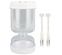 Pssopp Bocal de Conservation en Verre pour Cornichons, Olives et Légumes, 50 oz, avec Séparateur Sec-Humide et Couvercle Basculant