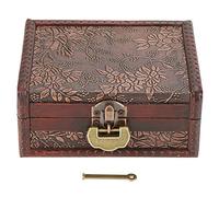 Pssopp Boîte à Bijoux en Bois rétro rétro Vintage Coffre au trésor en Bois Coffre à Bijoux pour bagues Bracelets Boucles d'oreilles Colliers