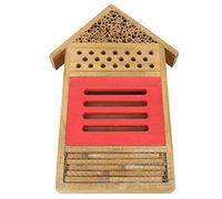 Pssopp Boîte à Insectes en Bois pour Hôtel, Maison d'abeille, Décoration de Jardin, Naturel pour Abeilles Maçonnes et Insectes Solitaires avec Tunnels en Bois de Platane 7,7 X 1,5 X
