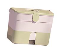 Pssopp Boîte de Rangement de Vernis à Ongles, Organisateur de Maquillage Double Couche en Plastique avec Couvercle, Rangement Cosmétique Polyvalent pour Le Nail Art et Les Fournitures de beauté