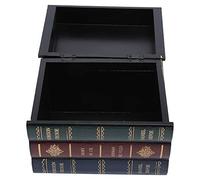 Pssopp Boîte en Forme de Livre rétro en Bois Ancien Livre en Forme de boîte Livre Bureau bibliothèque Ornements étui de Rangement de Bijoux