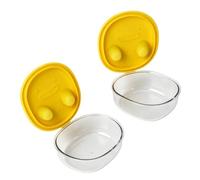 Pssopp Boîtes à Lunch Couvercle de Doigt en Silicone Réutilisable ABS 4,7x3,9x2,4 Pouces Pas de Gâchis pour les Chips Fruits Jeux Travail Pique-nique 2Pcs Conteneurs de Collations, Conteneurs de