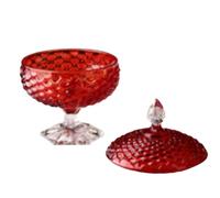 Pssopp Boîtes de Rangement Base Stable Design élégant Pot de Bonbons Décoratif Facile à Nettoyer avec Couvercle pour la Maison de Mariage Plat à Bonbons sur Pieds en Verre, Bols à Décoratifs avec