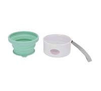 Pssopp Bol d'alimentation Portable pour Animaux de Compagnie, Gain de Place, Pliable, en Silicone de sécurité, capacité Généreuse, Plat D'arrosage Pliable pour Chien pour Voyager en (Bleu Clair)