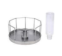 Pssopp Bol d'alimentation pour Tortue, Distributeur Automatique d'eau pour Reptiles en Acier Inoxydable, Bol d'eau pour Dragon Barbu pour Amphibiens, Serpent, Lézard, Caméléon (Grande)
