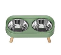Pssopp Bol de Nourriture et d'eau surélevé pour Animaux de Compagnie, Bols Surélevés Bien Rangés, Anti-éclaboussures, Facile à Nettoyer, Ensemble de Gamelles Surélevées pour Chien avec Coussinet de