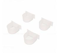 Pssopp Bol de Nourriture pour Cage à Oiseaux 4 Pièces, Mangeoires à Clipser, Tasses d'alimentation Anti-déversement pour Perroquets pour Perruches, Cage Soignée, Salle à Manger (Demi-Cercle)