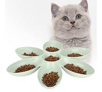 Pssopp Bol de Nourriture pour Chats en Forme de Pétales de Fleurs Bols d'eau pour Chats Plats Mangeoire Multi-Chats Bol d'alimentation pour Chat pour Chien Chiot Chat Chatons