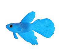 Pssopp Bol De Poisson en Silicone Réaliste pour Aquarium - Décoration Drôle et Écologique pour Faux Poisson Betta Bleu