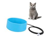 Pssopp Bol d'eau Chauffant pour Animaux de Compagnie, Grande capacité de 2,5 L, Utilisation Toutes Saisons, Température Constante de 30 Degrés, Cordon d'acier sécurisé, Bol d'eau