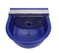 Pssopp Bol d'eau Potable Automatique pour Animaux, Abreuvoir en Acier Inoxydable pour Bétail, Facile à Nettoyer avec Une Grande capacité, pour Chevaux, Bovins et Chèvres (Bleu foncé)