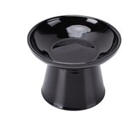Pssopp Bol d'eau surélevé en Céramique pour Chat, Diamètre 16 Cm (Black)