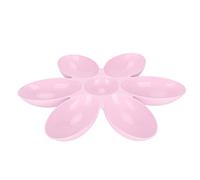 Pssopp Bol en Plastique pour Chat, Conception de Pétales à 6 Grilles, Matériau PC de qualité Alimentaire avec Coins Ronds pour L'alimentation et l'eau de Plusieurs Chats (Pink)