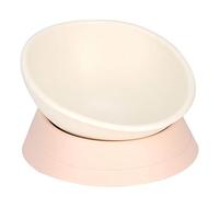 Pssopp Bol pour Chien incliné Non Glissement incliné Bols pour Animaux Bouche Large Mangeoire pour Chien Plateau pour Bol de Nourriture pour Chat Vaisselle stérile Alimentation pour Chien (Blanc)