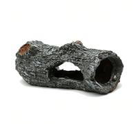 Pssopp Cachette de Tronc D'arbre D'aquarium, Décor de Bûches en Résine, Grotte à Double Ouverture, Base Lestée pour Betta Crevettes Tortue, Soulagement du Stress en Toute sécurité (Trou d'écorce rond)