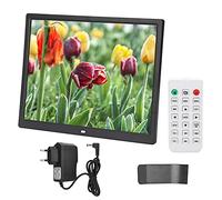 Pssopp Cadre Photo Numérique HD, Résolution 15 Pouces 1024 X 768, Calendrier MP3 MP4, Réveil, Audio Stéréo, Télécommande, Montage Mural sur Table pour Anniversaire de Maman (Prise UE)